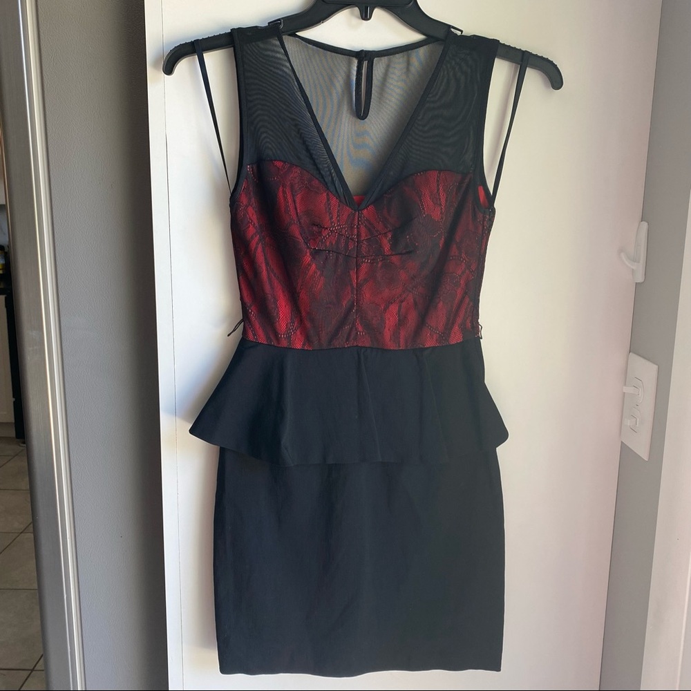 Jodi Kristopher Peplum Black Dress